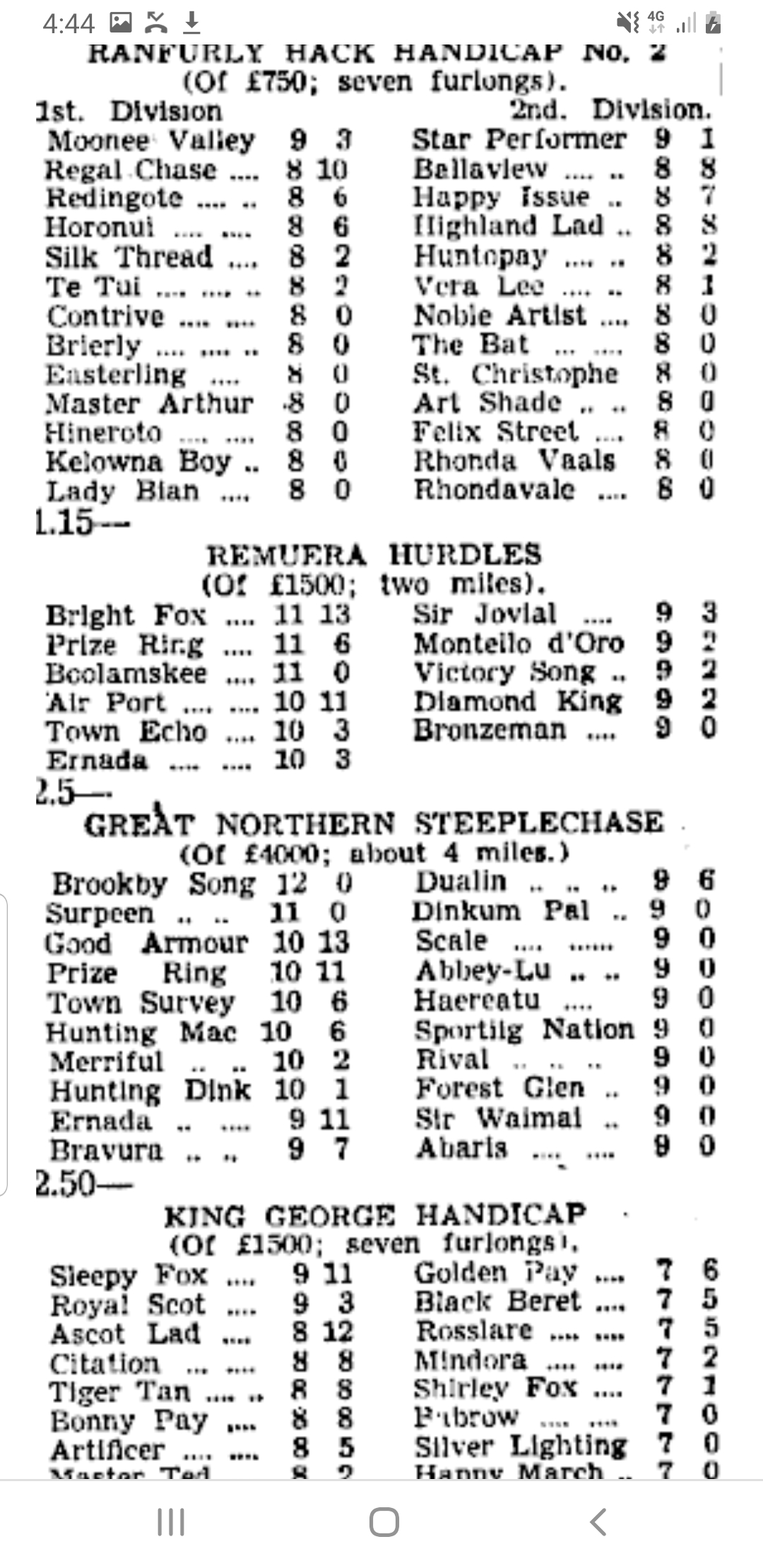 1948 Great Northern Steeplechase Brookby Song Thoroughbred Cafe