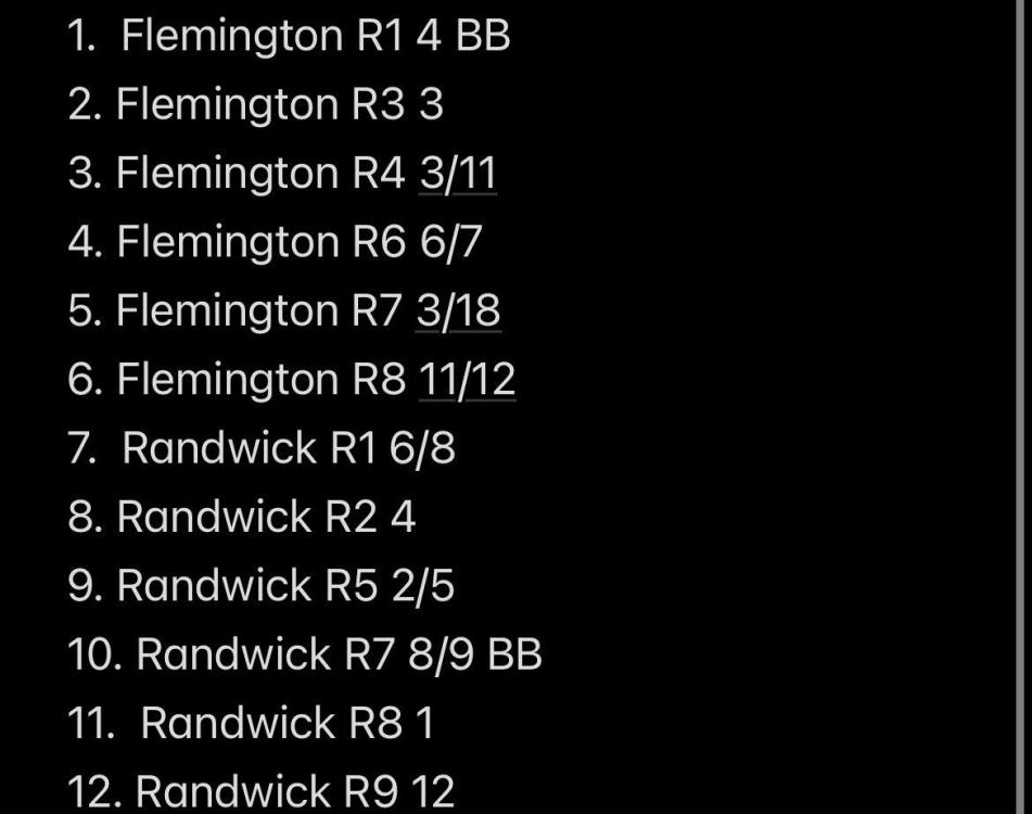 Spring Carnival comp - Week 11 entry thread - Page 3 - Thoroughbred ...